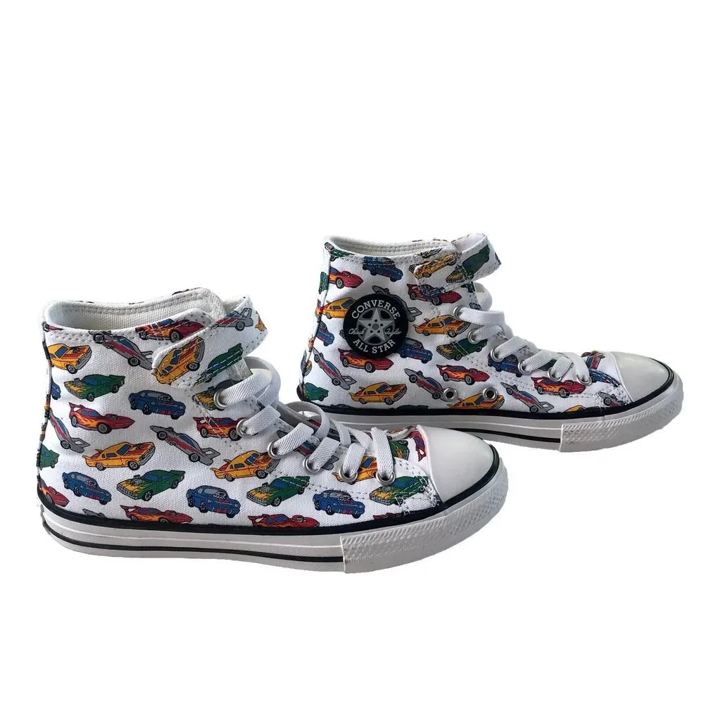 Converse All Star Hi Tops Easy On Cars Design Youth Size 3 - 21.5 CM